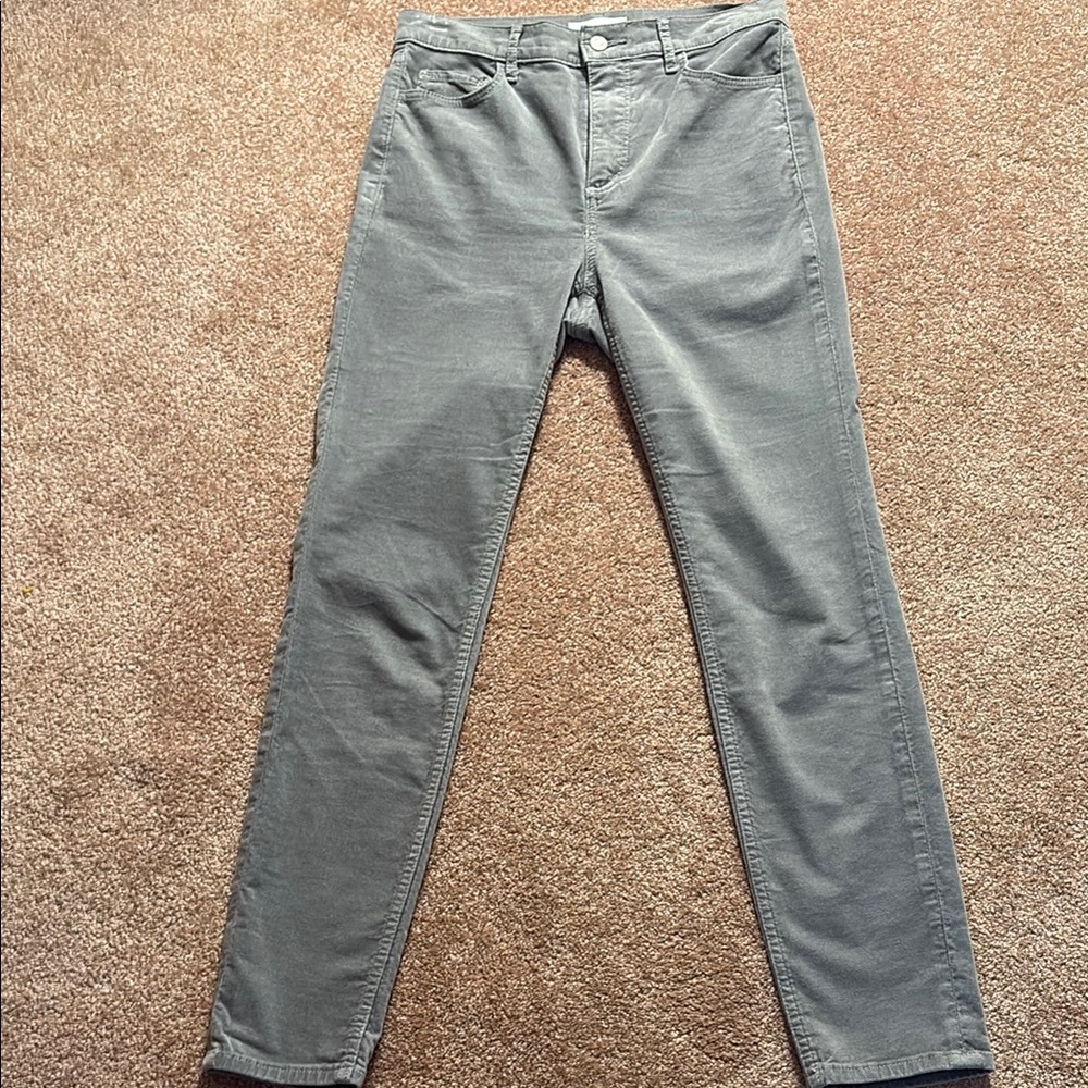 LOFT Light Gray Soft Corduroy Pants